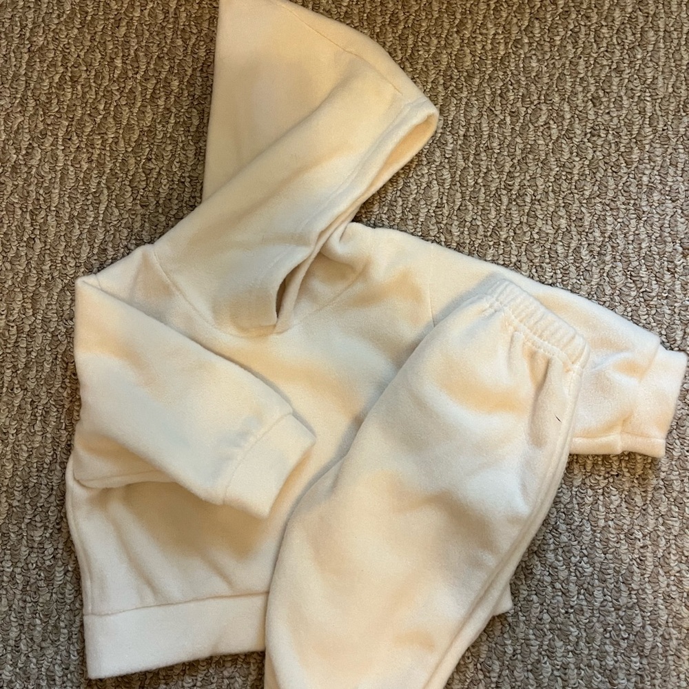 Cozy Cream Kids Hoodie and Pants Set
